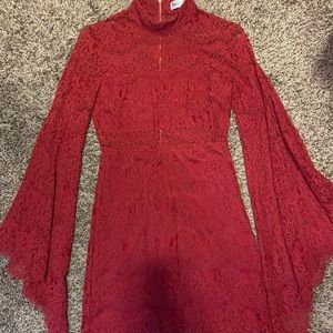 Lace red dress